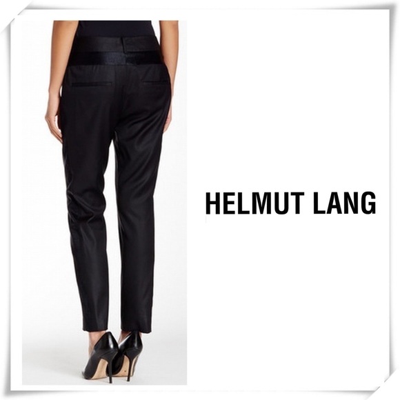 HELMUT Lang Striped Tuxedo Pants in Black NWOT - Picture 1 of 8